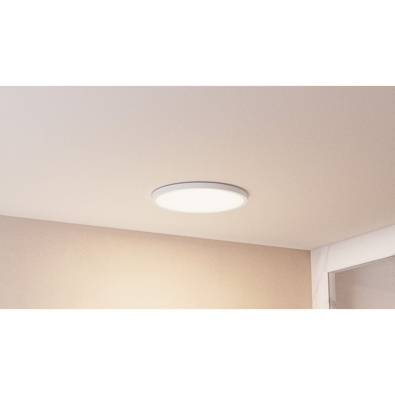 Naquin Acrylic LED Flush Mount, 1" H x 11" W x 11" D, Brushed Nickel