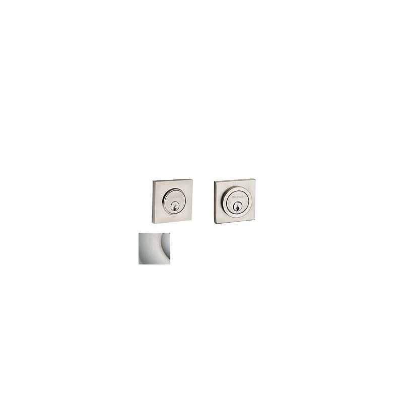 Contemporary Square Double Cylinder Deadbolt, Yes, Lifetime (PVD) Satin Nickel