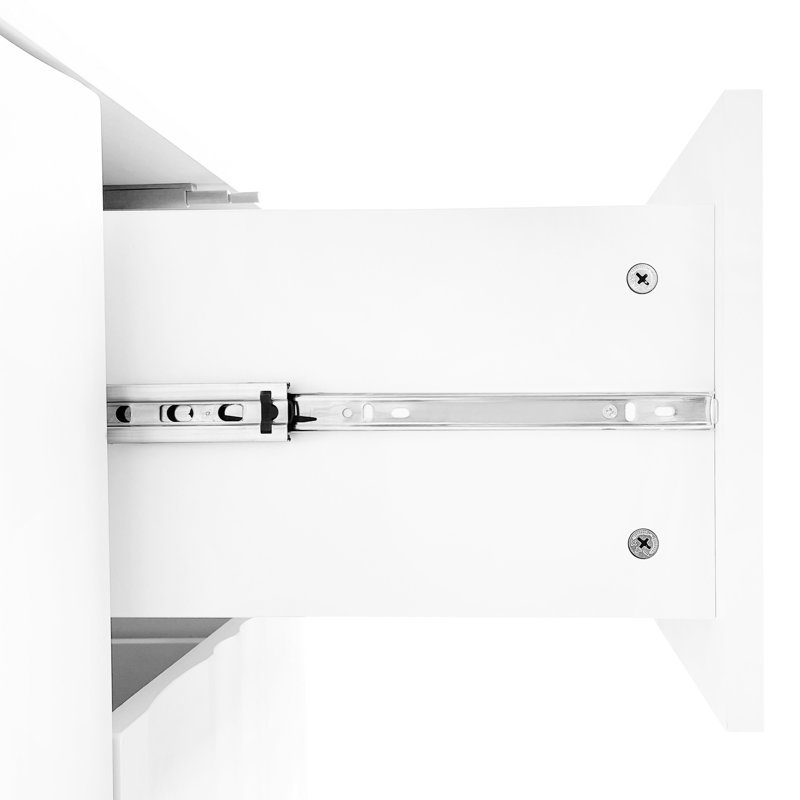 Rangement blanc avec motif ondulé - 2 portes, tiroirs, réglables pour plusieurs espaces