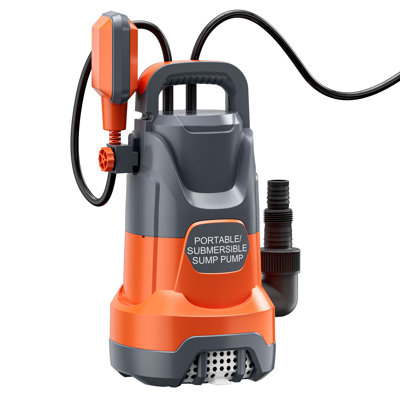 Submersible Sump Pump 1.6HP 4500GPH, Automatic Float Control for Reliable Hands-Free Drainage, with Multiple Adapters for Convenient Drainage Connections, for Pool Draining Hot Tubs Rain Barrels Flooded Basements and Outdoor Areas