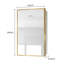 Armoire à pharmacie murale ou miroir encastrée en métal doré 16 x 28 pouces avec miroir