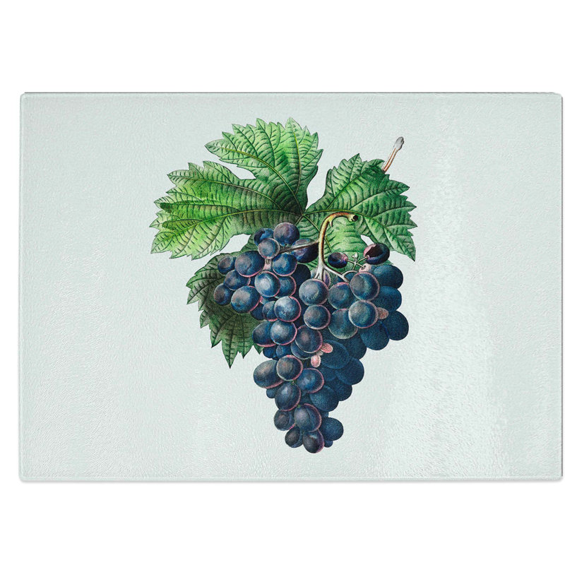 Tempered Glass Grapes Chopping Board, 39 cm W x 28.5 cm L