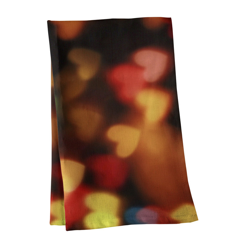 Serviette de thé à lumières cardiaques, Polyester sergé