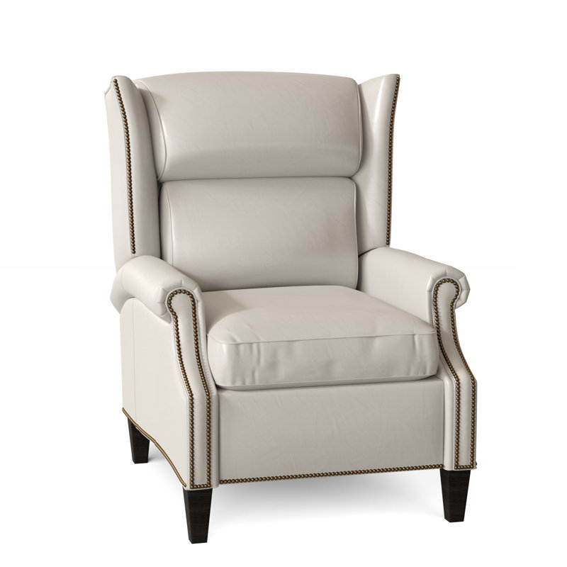 Vassilios Power Recliner, #9 French Natural, Aline Fumo Genuine Leather, Cobblestone