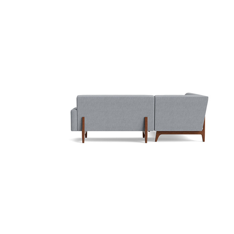 Tyler Sectional With Bumper (95" X 95"), Performance Weave - Zinc, Left Hand Facing