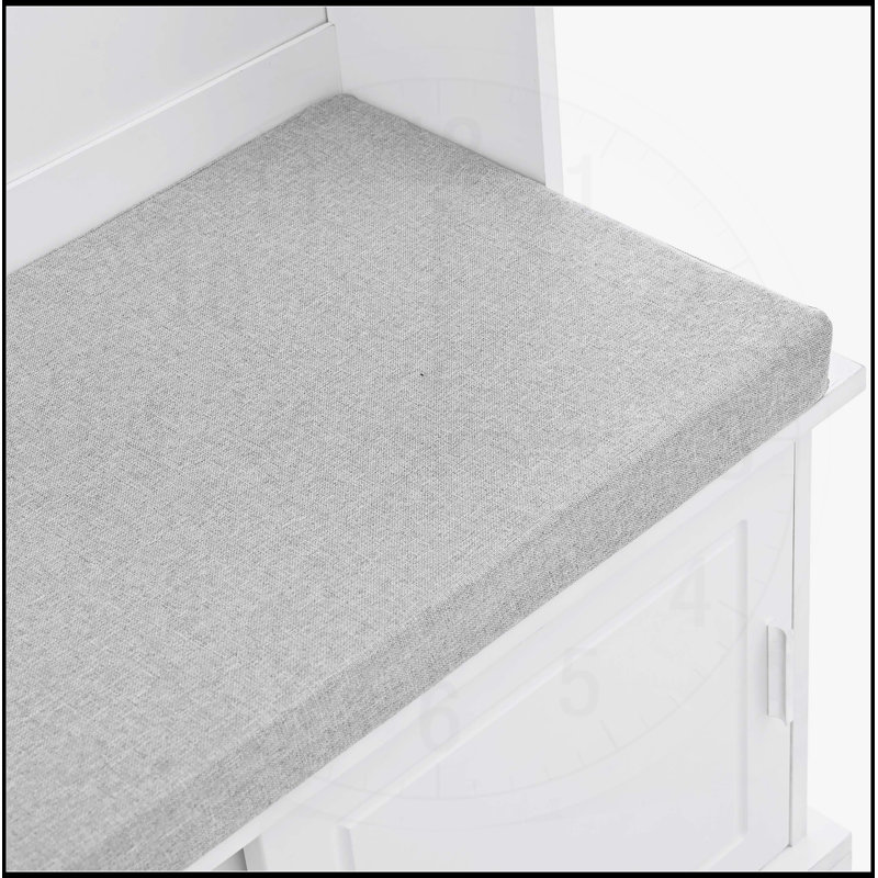 Élégant portemanteau avec portes coulissantes, portemanteau polyvalent avec 6 crochets et poignées, armoire-vestibule avec rangement pour chaussures