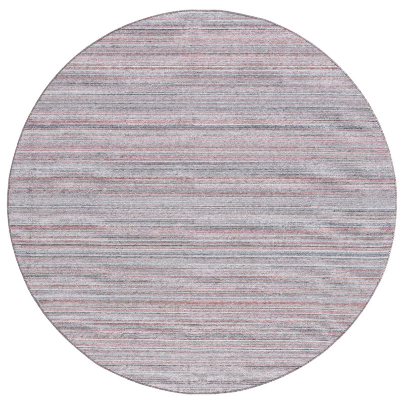 Dalkeith Flat Weave Performance Striped Rug, Round 6'