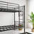 Twin Bunk Bed With Trundle Metal Bunkbeds With Ladder And Full-Length Guardrail, Noise Free, No Box Spring Needed, Black