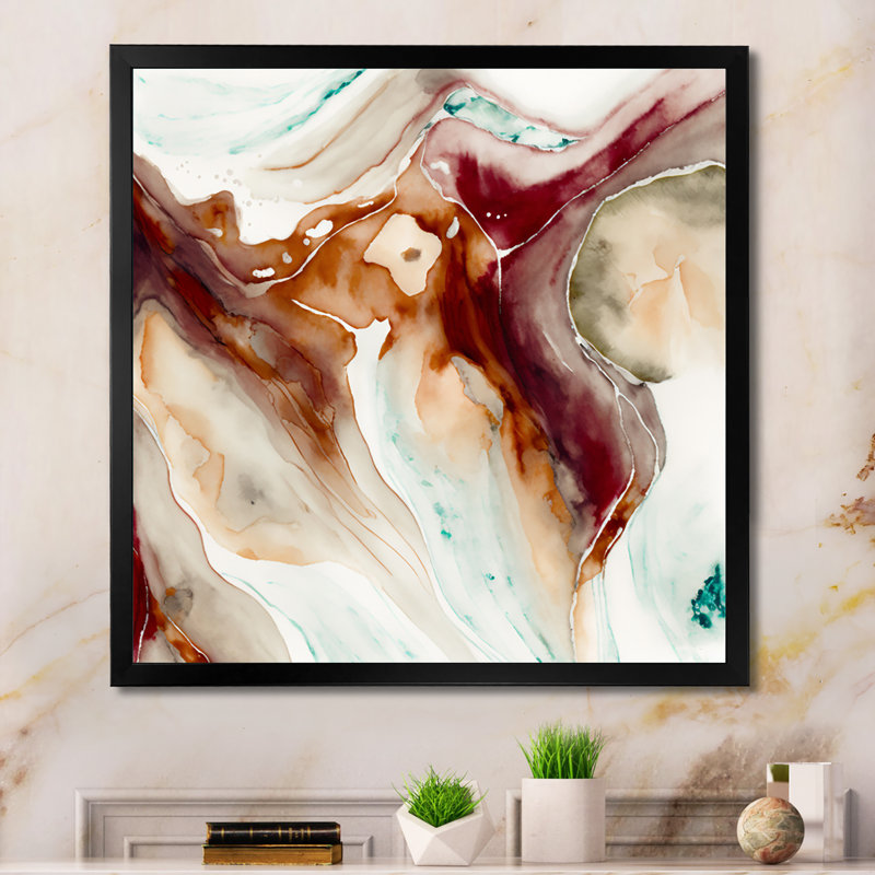 «Earth Mystery in Terra Rosa», reproduction sur toile, H 16 po x l 16 po x P 1 po, Toile avec cadre photo noir