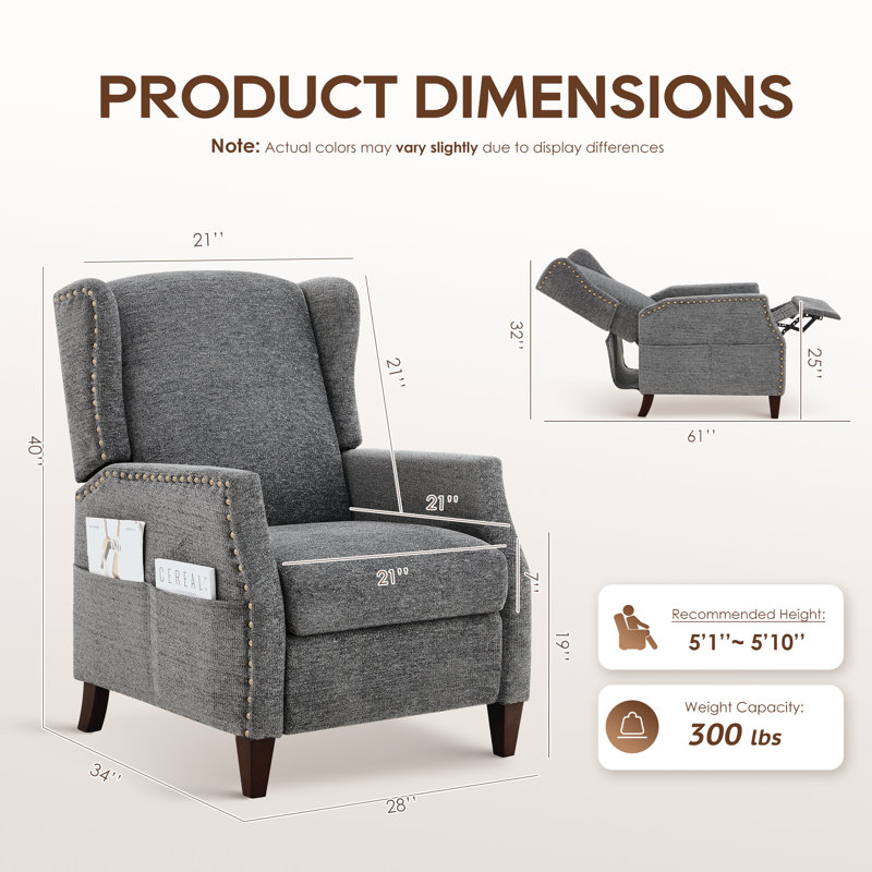 Audrie Upholstered Chenille Armchair, Dark Grey Chenille