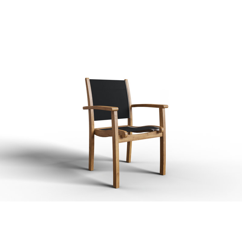 Outdoor Dining Armchair, Black/Natural