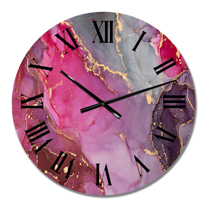 Horloge murale moderne mauve et grise, Petit