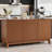 58" Farmhouse Sideboard Buffet Cabinet with 4 Doors & Adjustable Shelves, Curved Coffee Bar Cabinet-1506111253