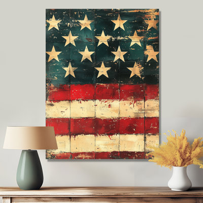 Usa Flag Vintage - USA Metal Wall Decor, Traditional Metal Art Print