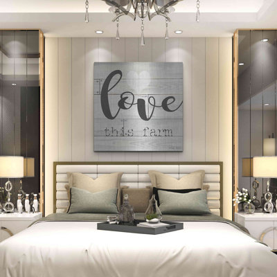 «Love This Farm» par Cindy Jacobs, art mural en métal, 36 po x 36 po