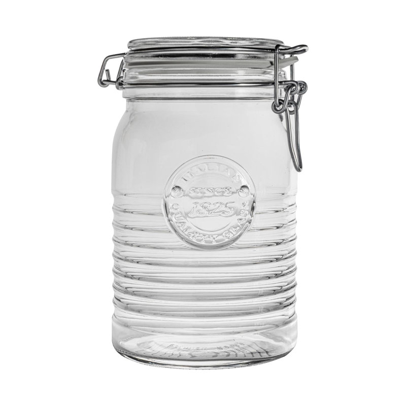 Officina 1825 Glass Storage Jar, 16.4cm H x 11.1cm W x 11.1cm D