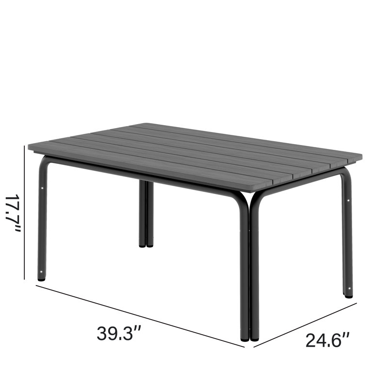 Table basse en aluminium, Noir