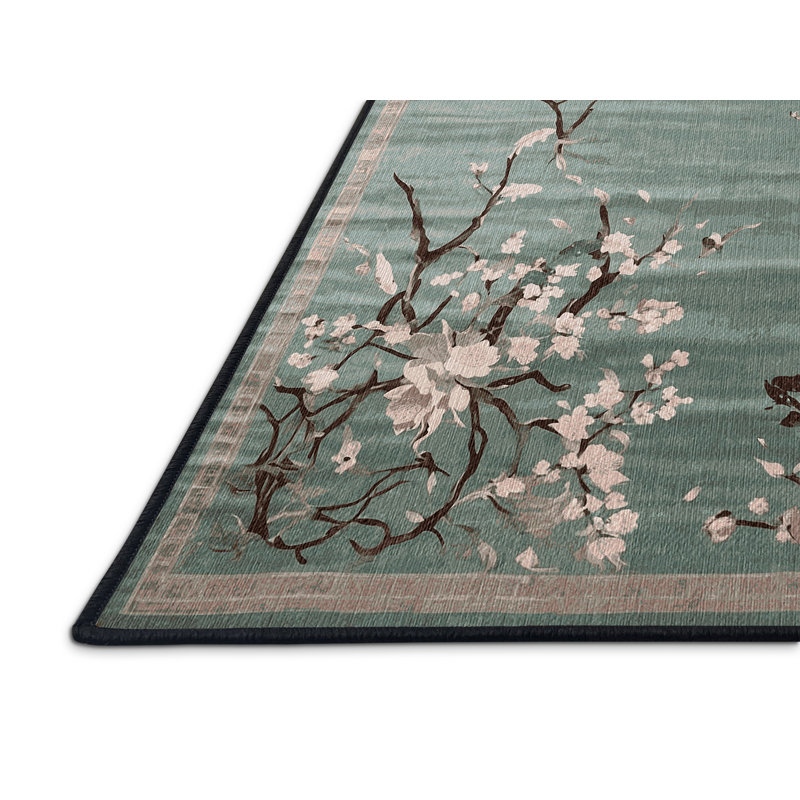 Machine Washable Gray Area Rug, Square 5'