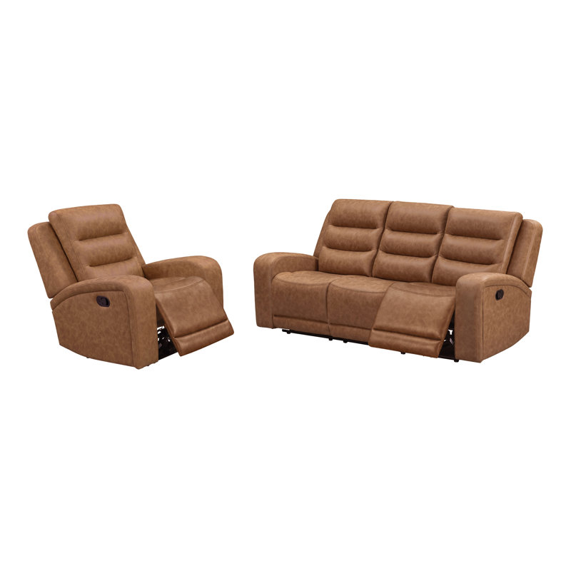 Manual Triple Recline Sofa, 2 Pcs: Loveseat, Sofa