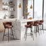 Tabouret de bar pivotant et rembourré moderne avec motif tissé