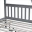 Lit superposé convertible détachable pour lit d'enfant et chambre d'amis classique en bois d'hévéa gris classique avec lit gigogne escamotable