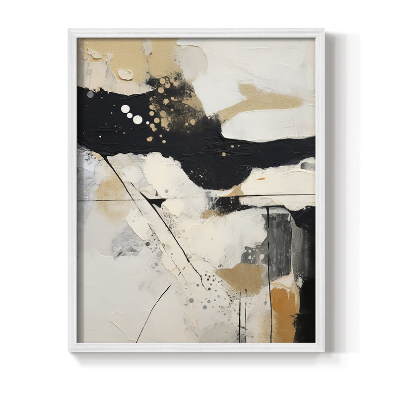ABSTRACT Series DI - Impression encadrée de qualité supérieure - Prêt à être accroché - Aucun clou requis, Blanc