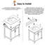 Plan de toilette double en pierre de quartz de 72 pouces avec lavabo (meuble-lavabo non inclus)