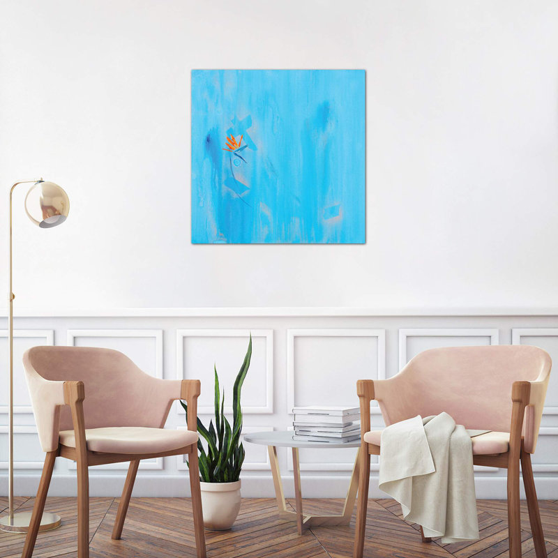 'Silver Linings for Birds of Paradise' Painting Print on Wrapped Canvas, 66.04 cm H x 66.04 cm W x 3.175 cm D