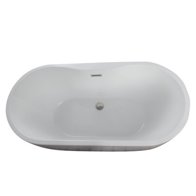 Pilar 65'' x 29.5'' Soaking Acrylic Bathtub