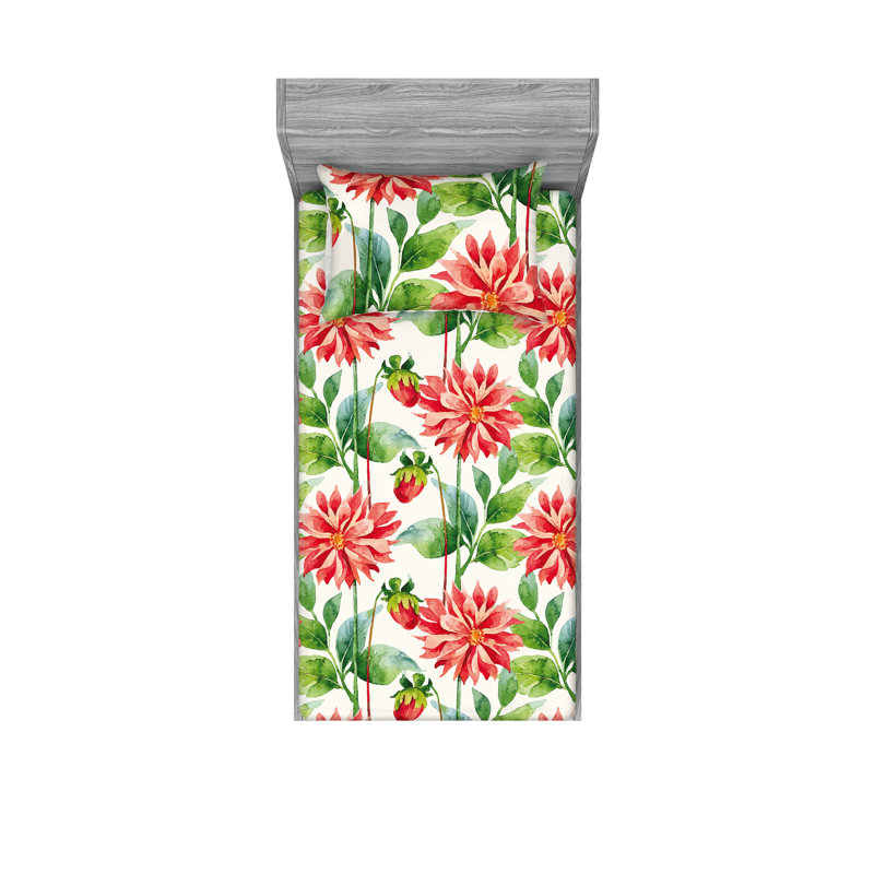 Drap-housse Ambesonne, Ensemble de draps pour lit simple avec 1 taie d'or