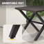 Table basse carrée de patio, table d'appoint d'extérieur avec plateau en grain de bois
