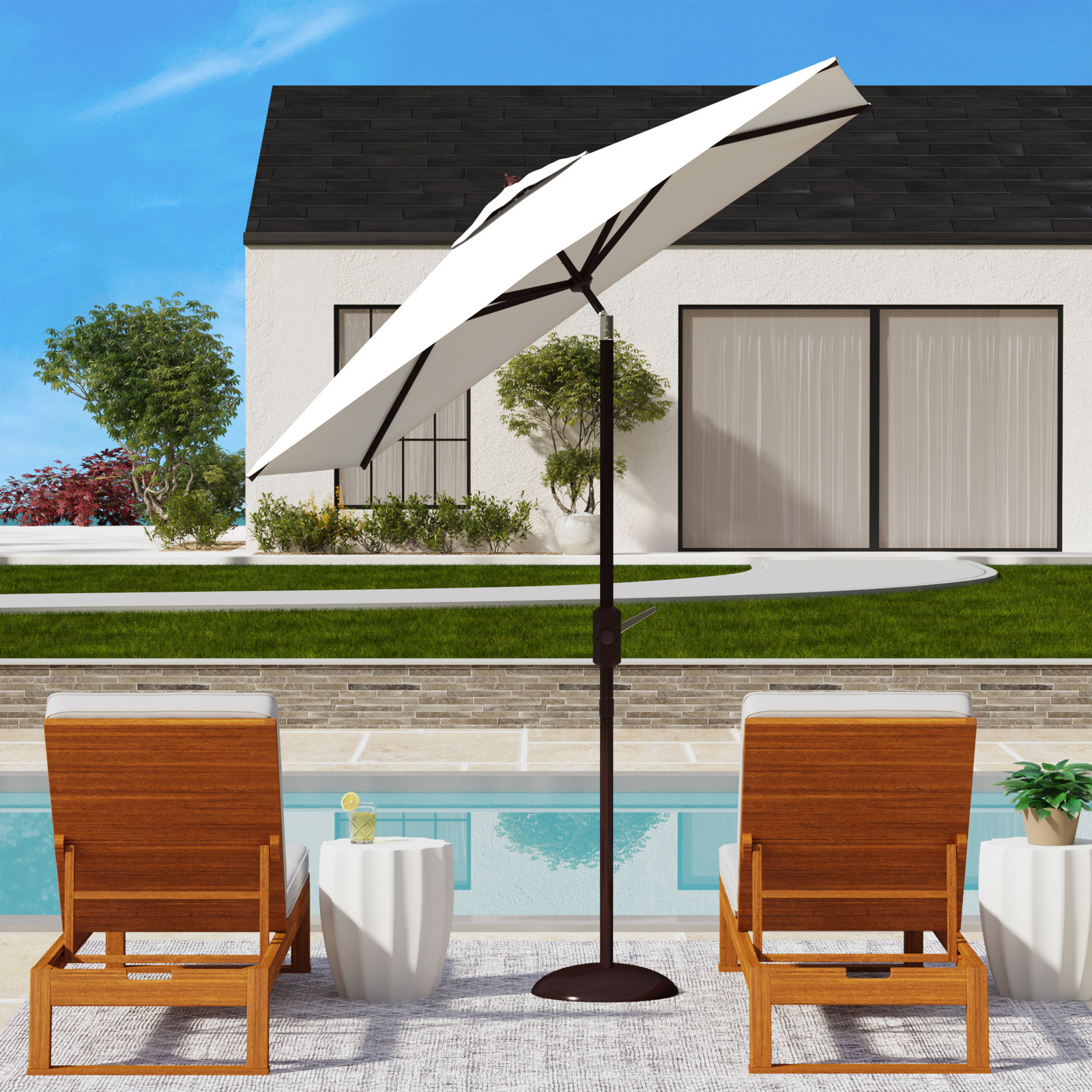 Lealia 7.5' Umbrella, White