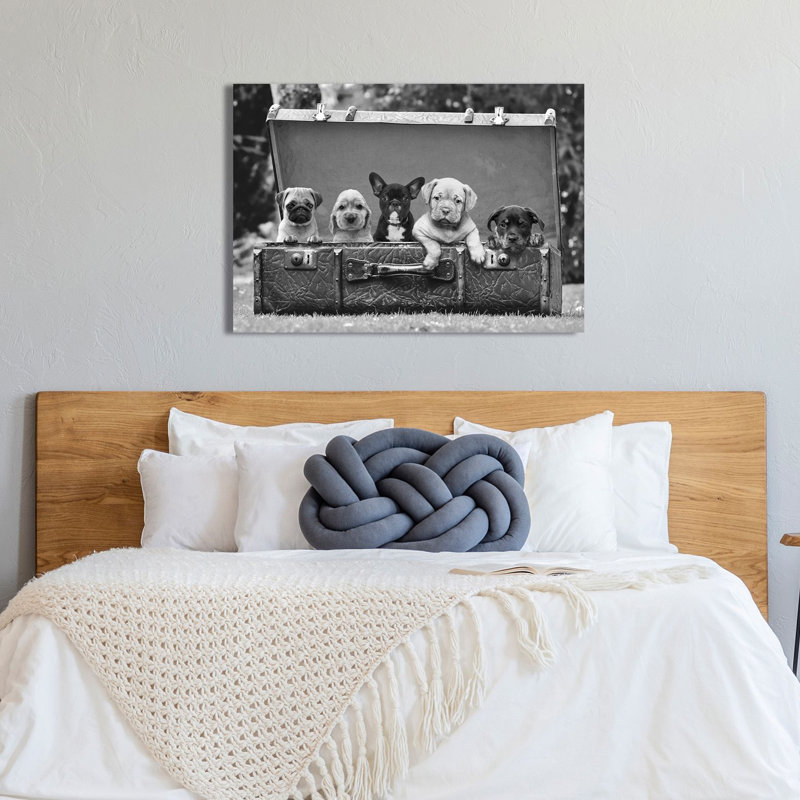 3AP6150 Puppies (detail) by Pangea Images - Wrapped Canvas Art Prints, 70cm H x 100cm W x 4cm D