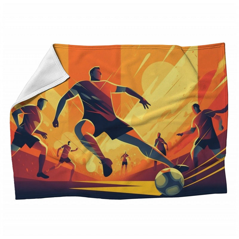 Jeté en molleton Football - Couvertures douces et chaudes Soccer, L 50 po x L 60 po