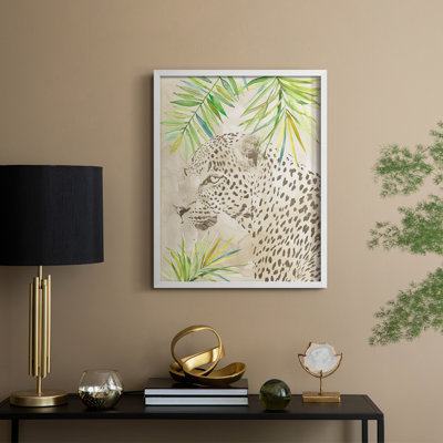 Boho Jungle Cat II Framed Print - Solid Wood