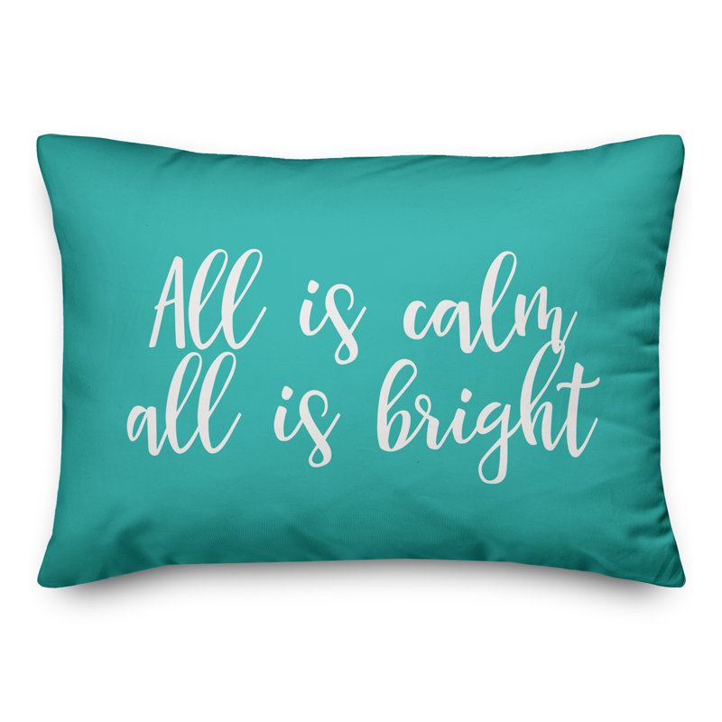  Coussin lombaire All is Calm, All is Bright, Bleu sarcelle