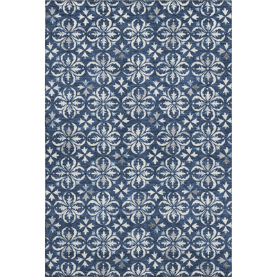Premium Machine Washable Prisco Navy Rug