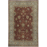 Hand-Knotted High-Quality Rust and Light Blue Area Rug