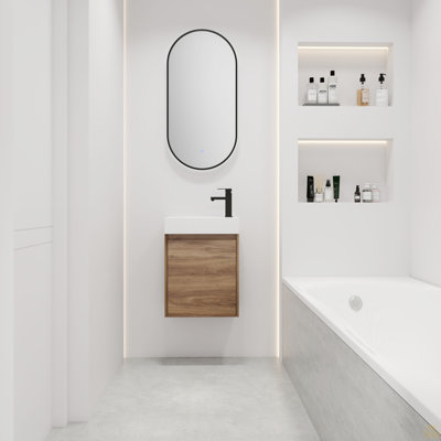18 Inch Floating Small Bathroom Vanity With Single Sink