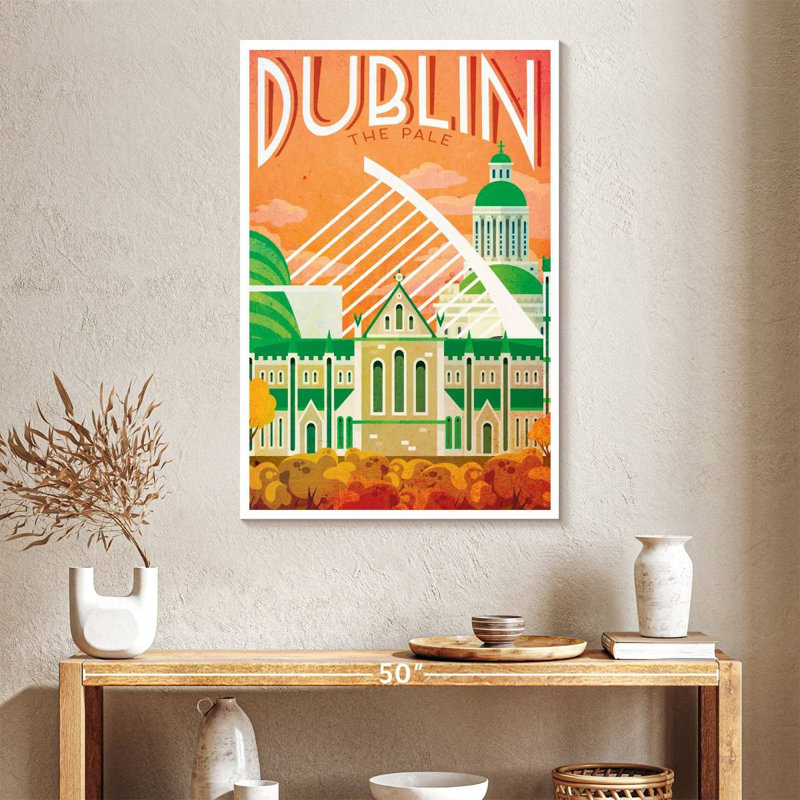 Affiche rétro de Dublin, Dublin, H 39 po x l 26 po
