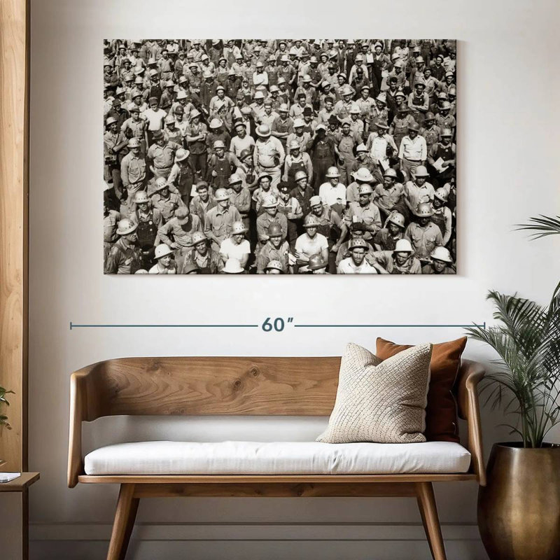Leisha Crowd Of Laborers, 34" H x 51" W
