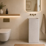 Vast Studio  Freestanding Rectangle Sink in Brown — Modern Concrete Bathroom Pedestal Basin