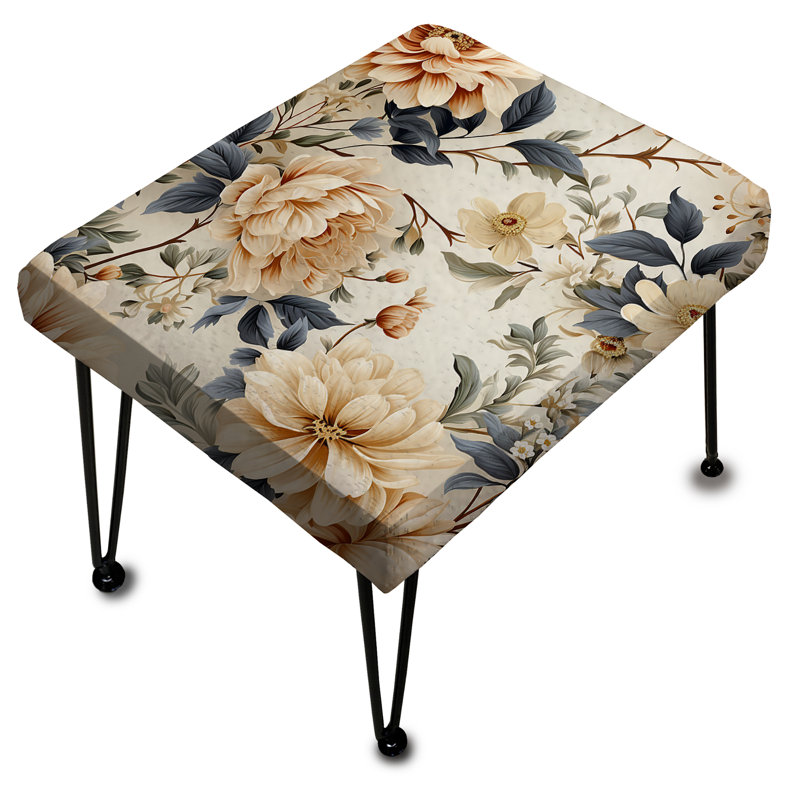 Antique Autumn Floral Elegance II - Floral Rectangle Ottoman