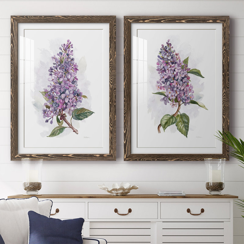 Impression encadrée Awash In Lilac I-Premium - prêt à être accroché, H 31,5 po x l 88 po x P 1,5 po, Noyer