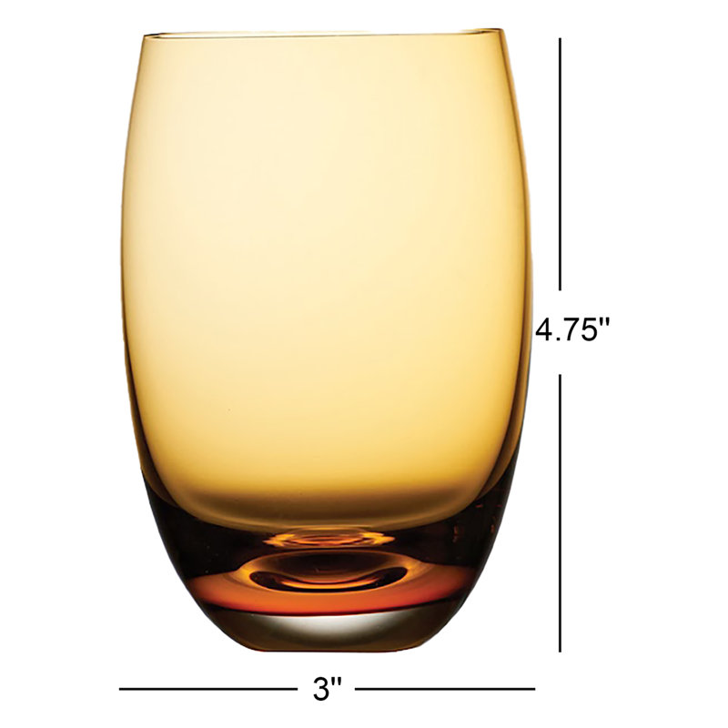 Ensemble de 4 verres en cristal sans plomb, Orange