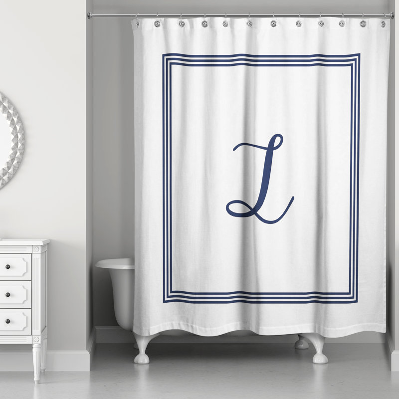 Rideau de douche simple , L, Bleu marine