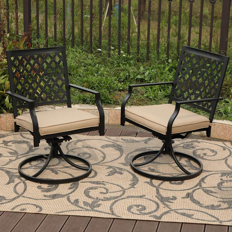 Crossville 2 - Person Patio Dining Set with Round Table , Cushions Included