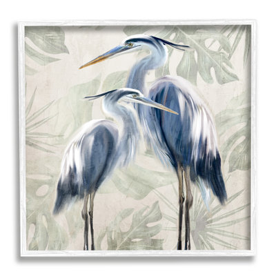 Az-025 - Motif de feuilles d'oiseaux héron par Kim Allen