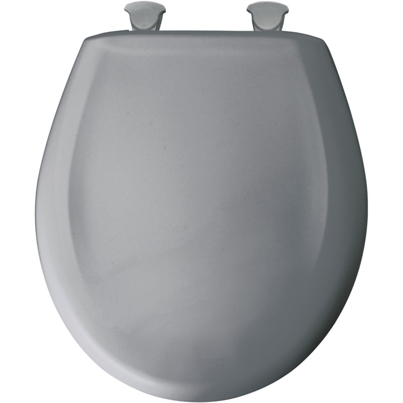 Siège de toilette rond en plastique, Gris campagne