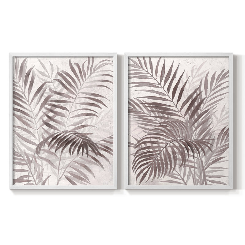 Impression sur toile I-Premium Inversed Island Palms - prête à être accrochée - aucun clou requis - aucun clou requis, Blanc